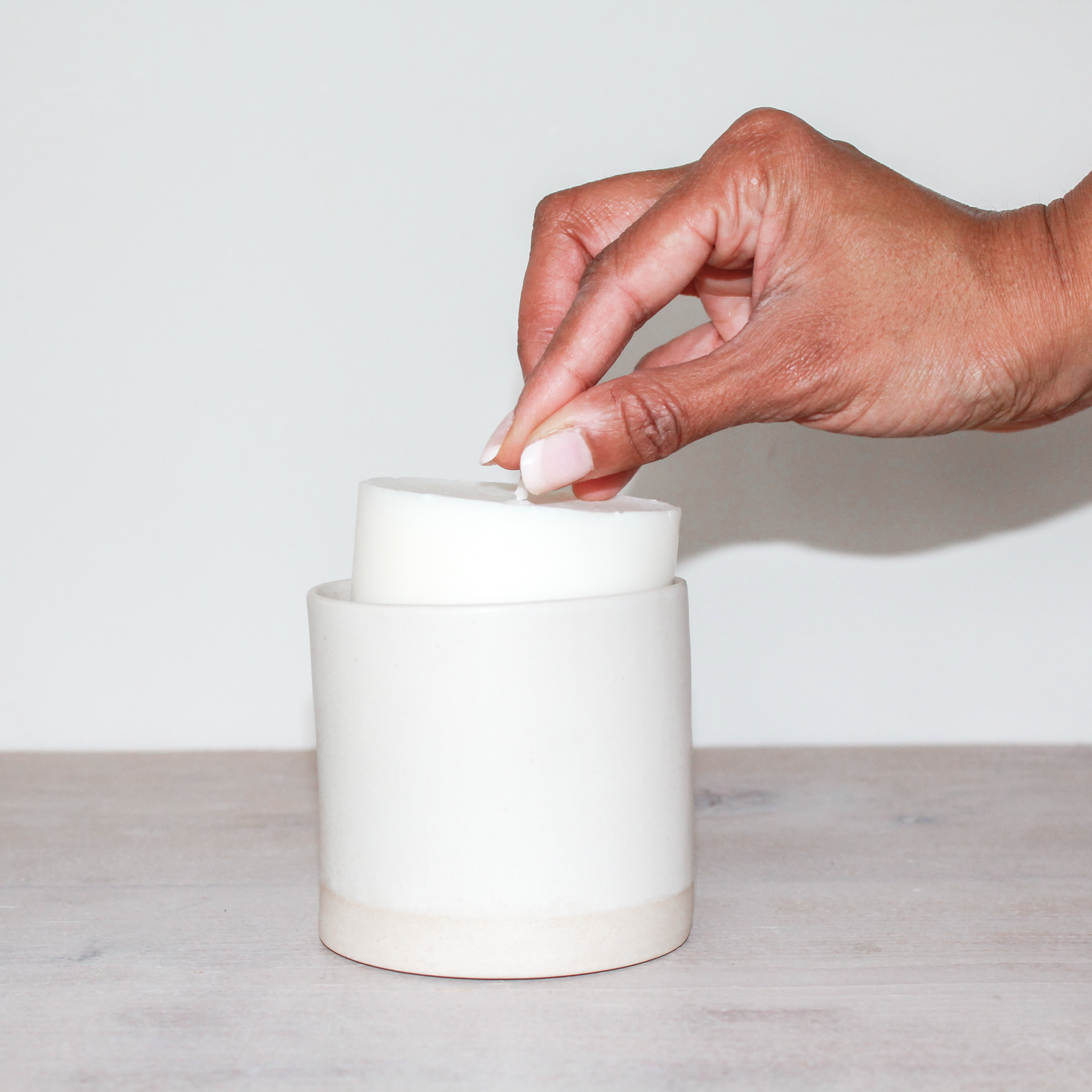 Marshmallow Regular Refillable Candle Pot + Refill